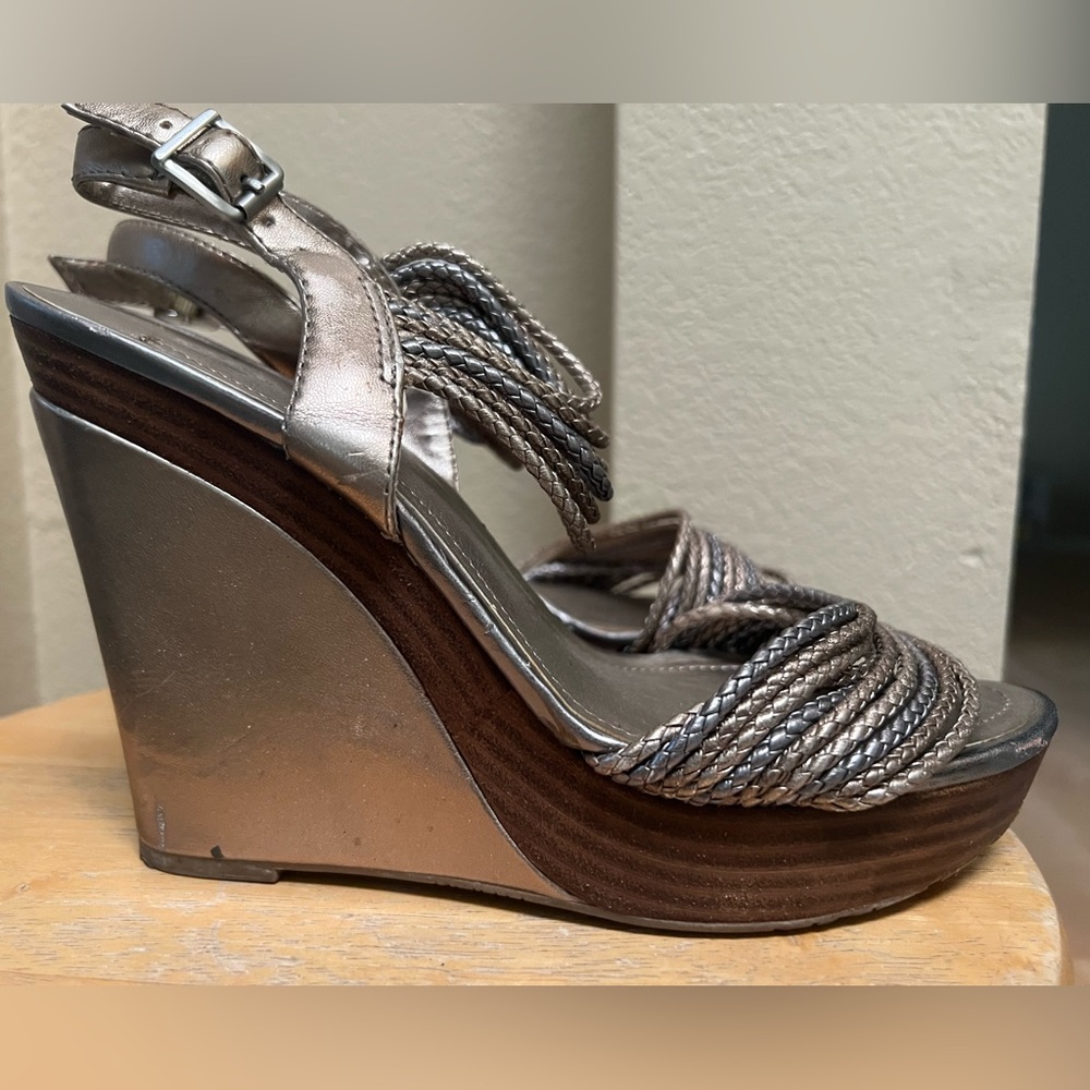 Metallic multi colored wedges